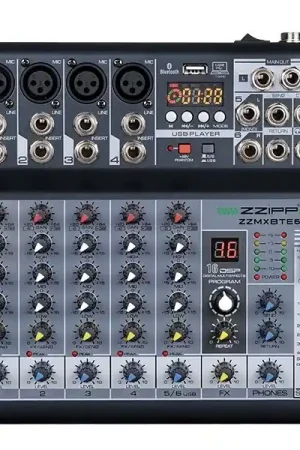 Zzipp Mixer Compatto 6 Canali con Multieffetto DSP e Bluetooth Professionale