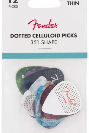 Fender 351 Dotted Celluloid Pick Thin 12-Pack Direttamente Dal Produttore