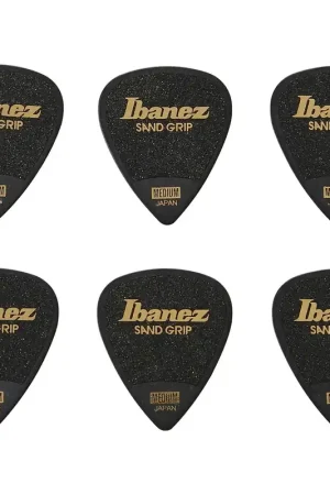 Ibanez PPA14MSG-BK Plektren 0,8mm Wizard 6 Stück Sand Grip Flat Black Ultime Pezzi