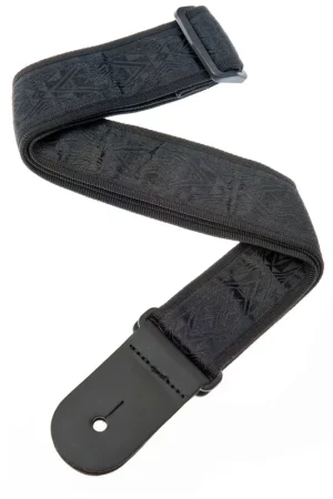 D’Addario Gitarrengurt - Nylongewebe, Black Satin Esclusivo
