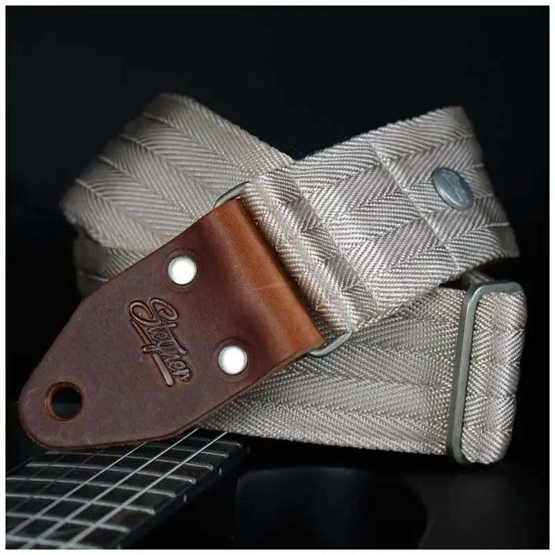 A Buon Prezzo Steyner Straps Nylon Gitarrengurt Heavy Harvey beige-silber VEGAN